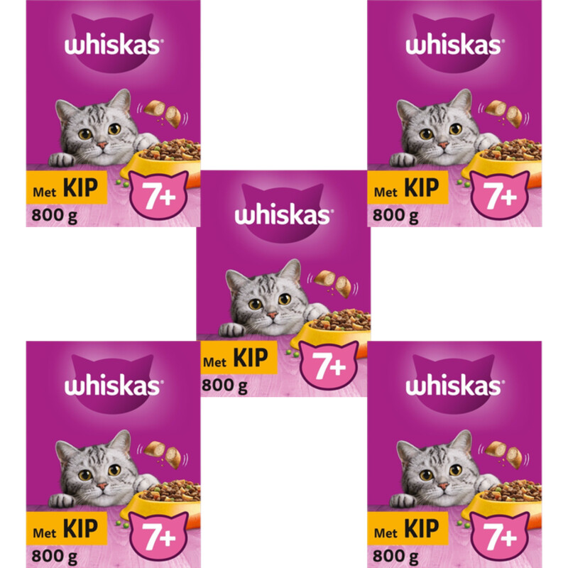 Whiskas Droogvoer 7+ Kip 5-pack