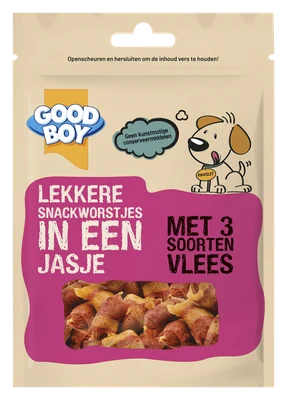 Good boy Lekkere snackworstjes in een jasje