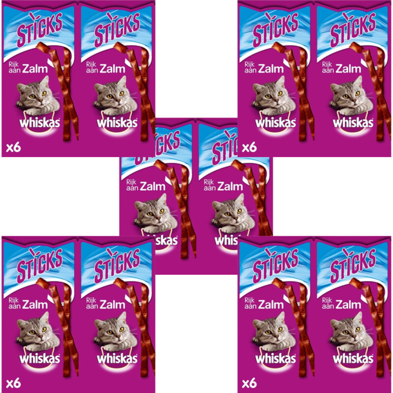 Whiskas Sticks - Zalm- 6 Stuks 5-pack