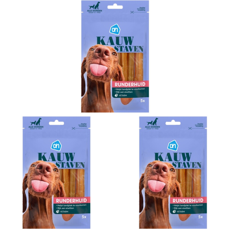 AH Kauwstaven middel tot grote hond 3-pack