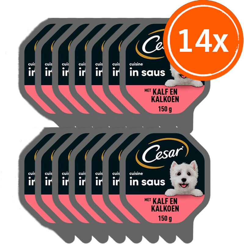 Cesar Hondenvoer nat kalf & kalkoen 14-pack