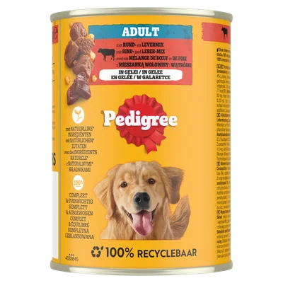 Pedigree Adult met rund en levermix in gelei