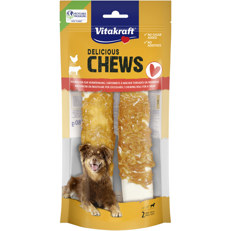 Vitakraft Delicious chews kauwrollen kip