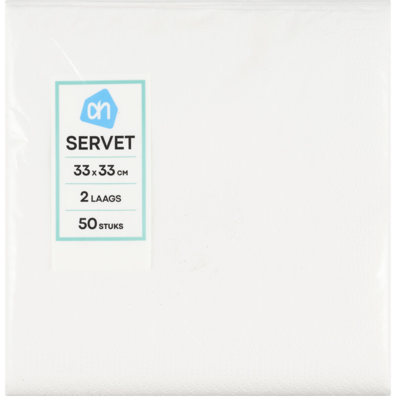 AH Servetten 2-laags 33x33 cm wit
