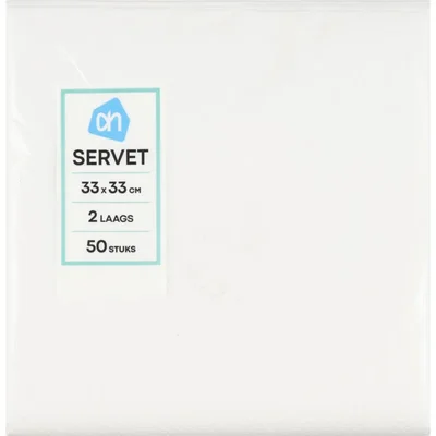 AH Servetten 2-laags 33x33 cm wit