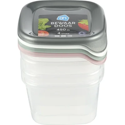 AH Bewaardoos 0.45 liter vierkant