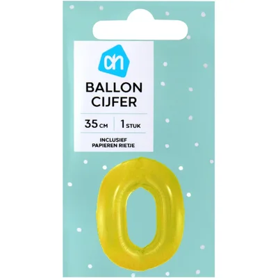 AH Folieballon nr 0 goud 36cm