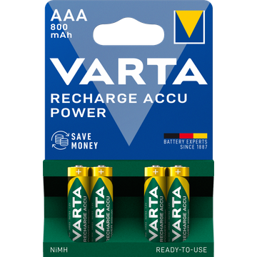 Varta AAA oplaadbare batterijen 800 mAh