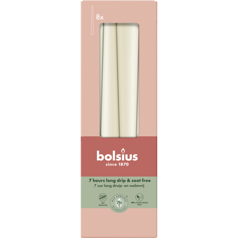 Bolsius Gotische kaarsen soft pearl 24cm