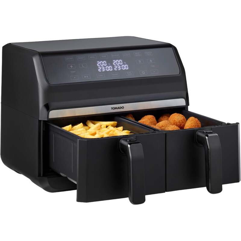 Tomado Airfryer dubbele bak 2x4 liter