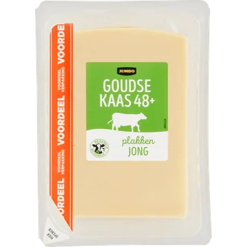 Jumbo Jong Belegen Kaas 48+ Plakken Voordeelverpakking 400 g