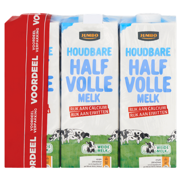 Jumbo Houdbare Halfvolle Melk Voordeelverpakking 6 x 1 L