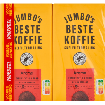 Jumbo's Beste Koffie Snelfiltermaling Aroma 2 x 500 g