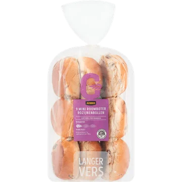 Jumbo - Mini Roomboter Rozijnenbollen - 9 Stuks