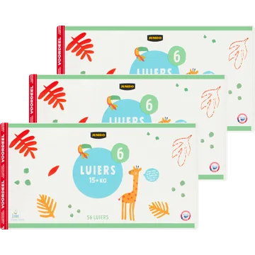 Jumbo Luiers Maat 6 15+ kg - 3 x 56 Stuks - Voordeelverpakking