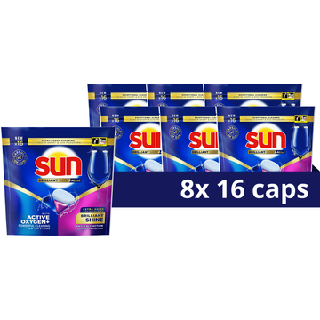 Sun Brilliant Shine All in 1 Vaatwascapsules 16 Stuks 240 g x 8 Stuks