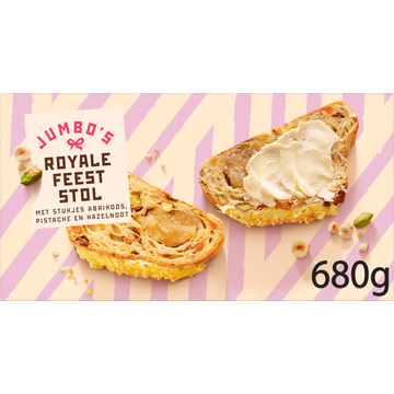 Jumbo's Royale Feeststol Abrikoos, Pistache & Hazelnoot 680g