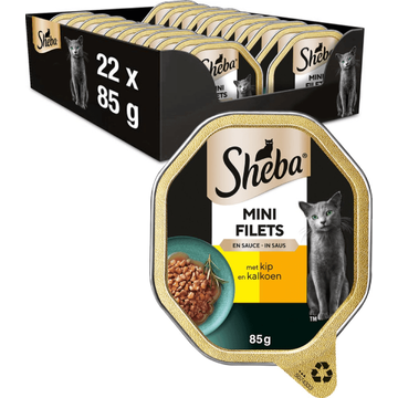 Sheba Mini Filets in Saus met Kip & Kalkoen 22 x 85 g