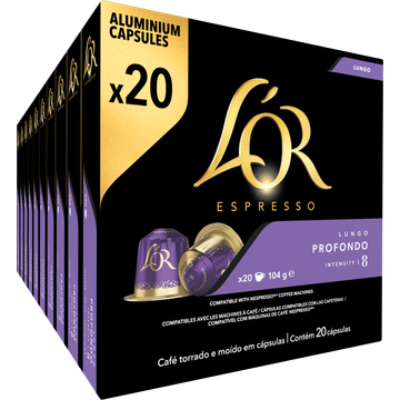 L'OR Espresso Lungo Profondo Aluminium Capsules 10 x 20 Stuks 104 g