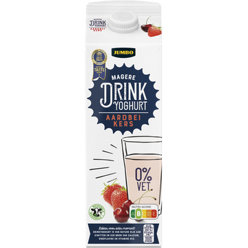 Jumbo Magere Drink Yoghurt Aardbei Kers 1 L