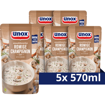 Unox Soep Champignon - 5 x 570ML
