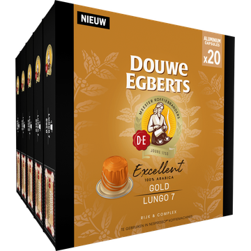 Douwe Egberts Excellent Gold Lungo 7 Capsules 10 x 20 Stuks 104 g