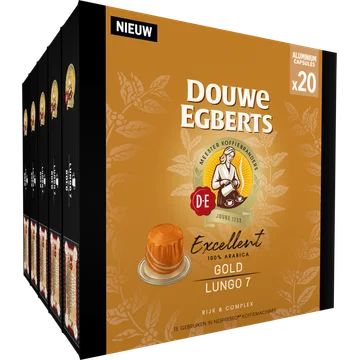 Douwe Egberts Excellent Gold Lungo 7 Capsules 10 x 20 Stuks 104 g