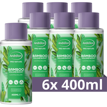Andrélon Pro Nature Shampoo Bamboo Volume Boost 6 x 400 ml