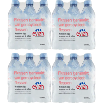 Evian Natuurlijk Mineraalwater - Fles 4 x 6 x 500ML