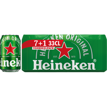 Heineken Premium Pilsener Bier Blik 7+1 x 330ml