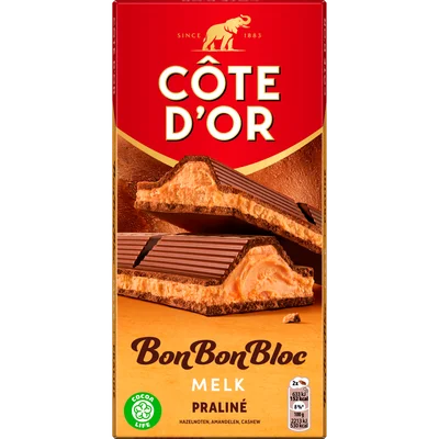Côte d'Or BonBonBloc Chocoladereep Melk Praliné Hazelnoot 200g