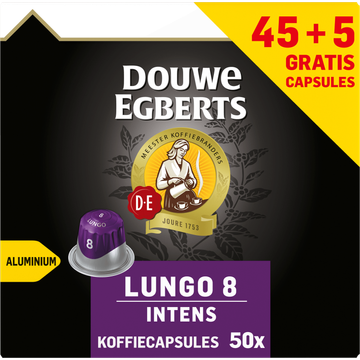 Douwe Egberts Lungo 8 Intens Gemalen Koffie 45 + 5 Gratis Capsules 260 g