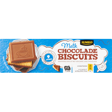 Jumbo Melkchocolade Biscuits 9 Stuks 125 g