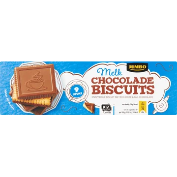 Jumbo Melkchocolade Biscuits 9 Stuks 125 g