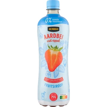 Jumbo Fruitsiroop Aardbei met Appel 0% Suiker Toegevoegd 750ML