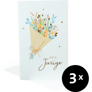 Paperclip Cards Wenskaarten Verjaardag Boeket 3 Stuks