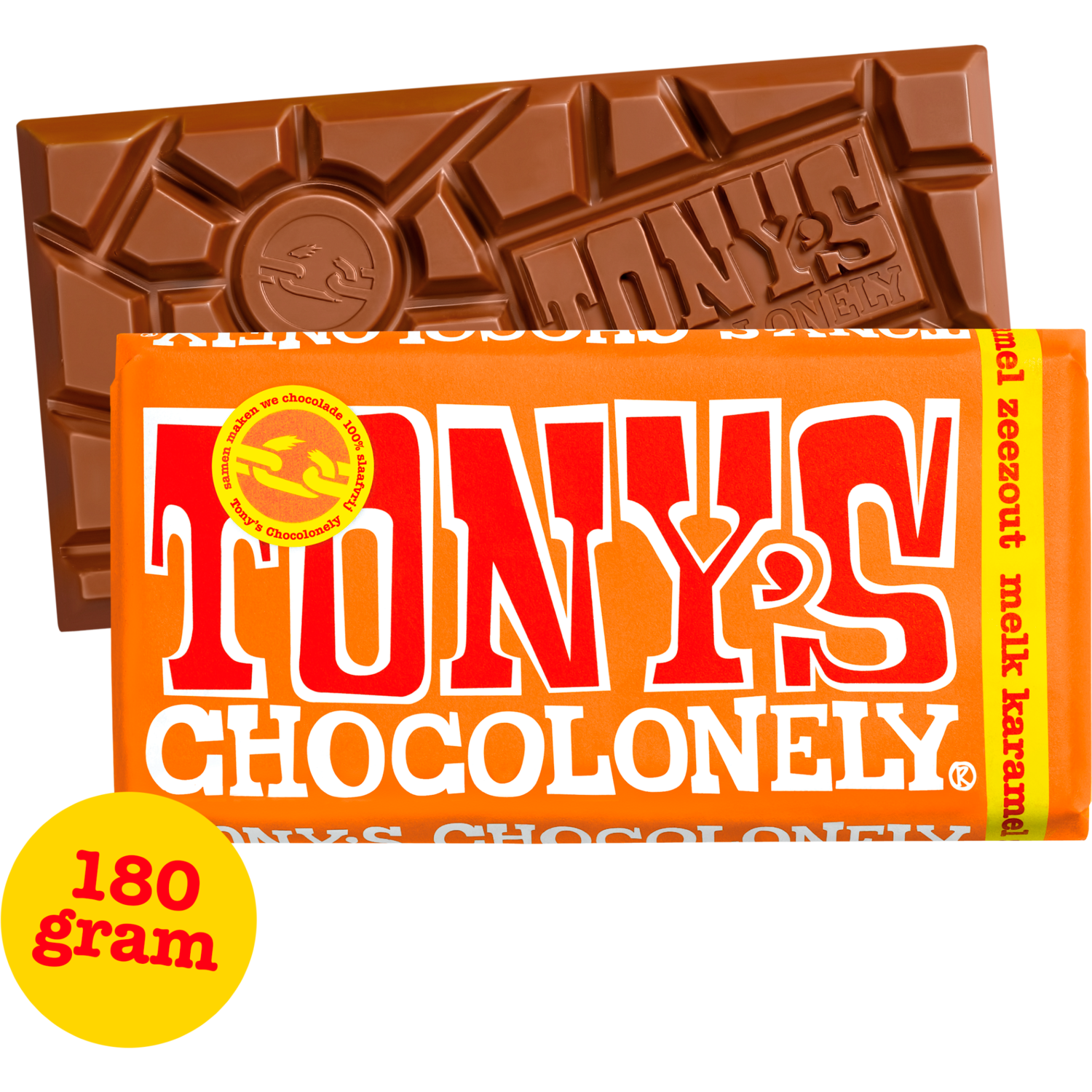 Tony's Chocolonely Zeezout Melk Karamel Chocolade Reep 180 g