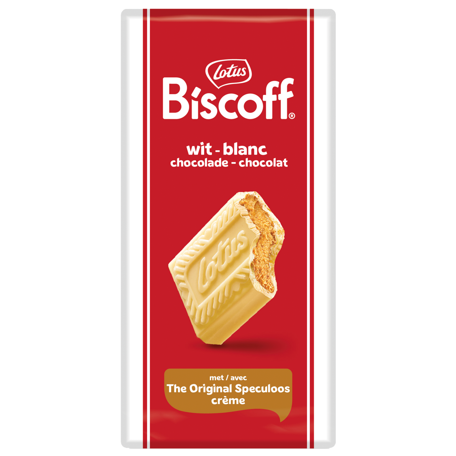 Lotus Biscoff speculoos chocoladereep wit crème 180 g