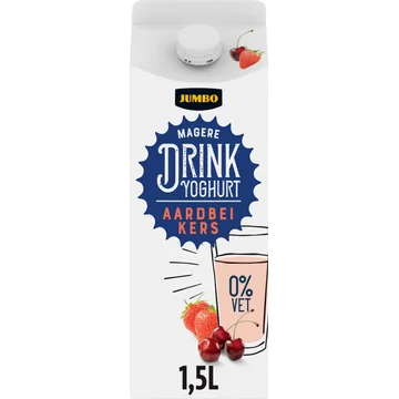 Jumbo Magere Drink Yoghurt Aardbei Kers 1,5 L