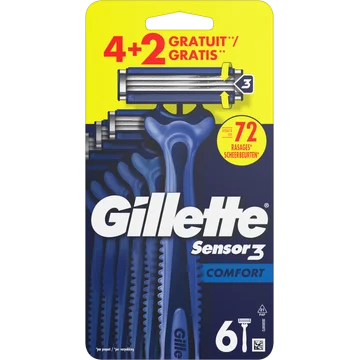 Gillette Sensor3 Comfort, Wegwerpscheermes X6