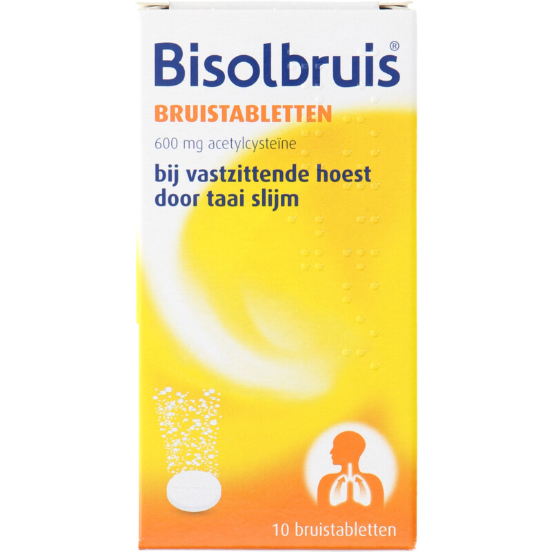 Bisolvon Bisolbruis bruistabletten bij vastzittende hoest 600 mg, 10 stuks