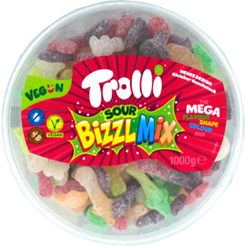 Trolli Sour Bizzl Mix Fruitgom 1000 g