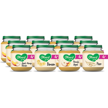 Olvarit 4+ Maanden Variatiemenu Fruit 12 x 125g