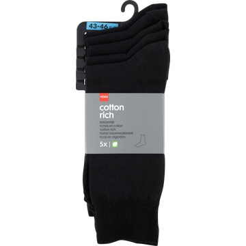 Hema Heren Sokken Zwart Maat 43-46 5 Stuks