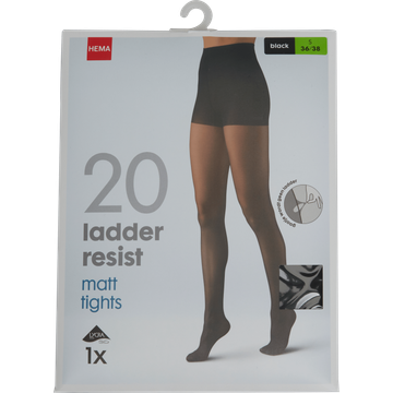 HEMA Panty Ladder Resistent 20 Denier Zwart Maat 36/38