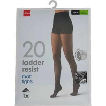 HEMA Panty Ladder Resistent 20 Denier Zwart Maat 36/38