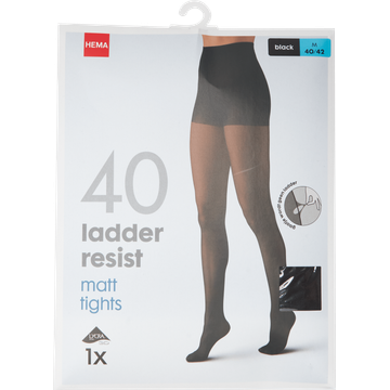 HEMA Panty Ladder Resist 40D, 40/42, Zwart, 1 stuk