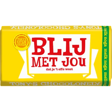 Tony's Chocolonely Melkchocolade reep Noga - Blij met jou!