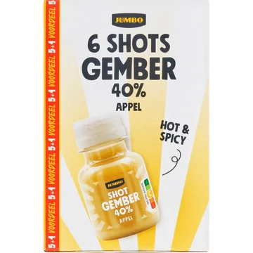 Jumbo Shots Gember Hot & Spicy Voordeel 6 x 60ML