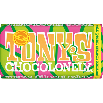 Tony's Chocolonely Melk Pecan Crunch Karamel 180 g